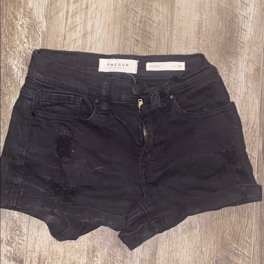 Black jean shorts